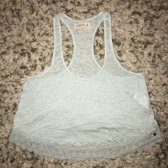 Abercrombie & Fitch crop tank with lace - Picture 1 of 5